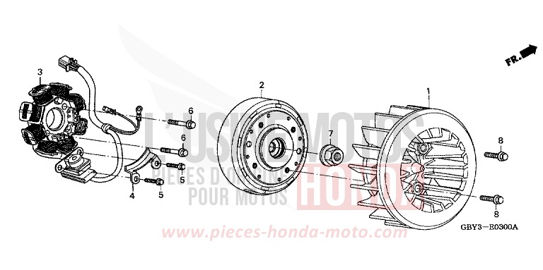 GENERATOR von CB1300 Super Bold'or ABS FURY RED (R240) von 1998